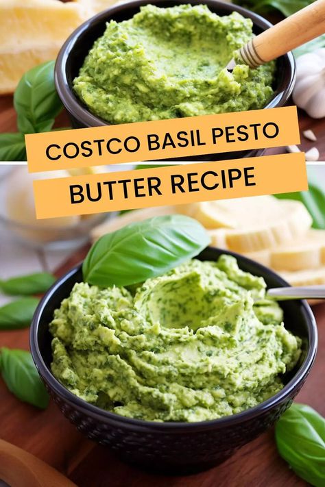 Costco Basil Pesto Butter Recipe – Hungarian Chef Basil Pistachio Butter, Costco Pesto Recipes, Pesto Butter Recipe, Basil Pesto Butter, Steak Butter Recipe, Vegan Basil Pesto, Pesto Butter, Pesto Dishes, Flavored Butters