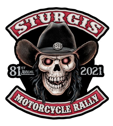 2021 Sturgis Motorcycle Rally Free Decal Indian Motors, Sturgis Bike Week, Cowboy Skull, Sturgis Rally, Harley Davidson Artwork, Sturgis Motorcycle Rally, Girl Skull, Motorcycle Rallies, Dodge Muscle Cars