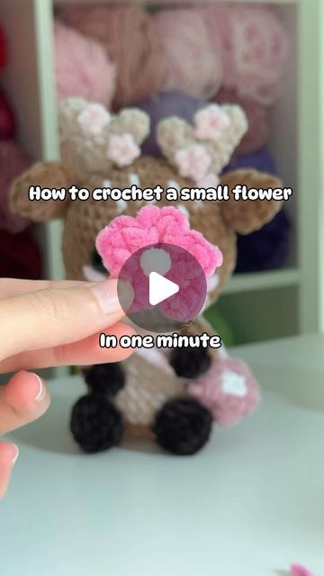 Didi on Instagram: "Crochet tutorial 🌸

There are so many things you could do with these little flowers 🌸 I like to use them to decorate my plushies but you could also make a bunch of these and sew them to a hat, a bag or whatever you like 🥰 here is the written crochet pattern: 

Working everything into a MR:
R1: (dc, ch1, slst) x5 (15)
FO 

Tell me if you found this helpful and what you will make with this pattern 🫶🏼 also consider following for more crochet tutorials in the future 🥰

Hook by @furlscrochet 💙💜

#crochet #crochettutorial #crochetflower #freepattern" Crochet A Flower, Crochet Tutorials, Christmas 2017, Little Flowers, How To Crochet, Small Flowers, Crochet Tutorial, Crochet Flowers, Tell Me