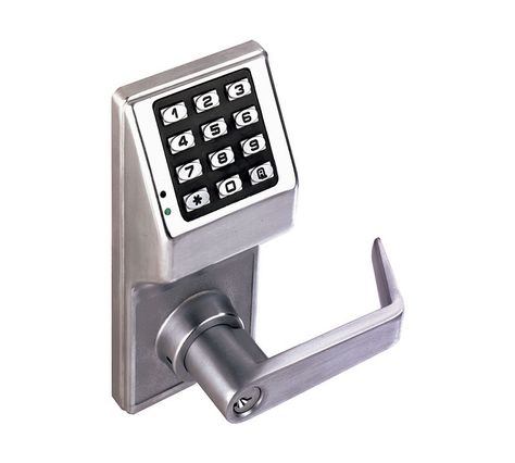 Alarm Lock DL2700IC-R US26D Pushbutton Cylindrical Door Lock Sargent LFIC Prep Less Core Satin Chrome Keypad Door Locks, Keyless Door Lock, Pin Lock, Digital Lock, Electronic Lock, Cylinder Lock, Door Levers, Access Control, Door Lock