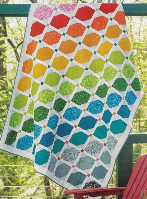 Rainbow Quilt quilting pattern instructions | eBay Rainbow Quilt Patterns, Ombré Quilt, Rainbow Quilt Block, Pride Quilt Pattern, Rainbow Colored Quilt Patterns, Groovy Quilt Pattern, Primary Color Quilts, Alaska Rainbow Quilt Pattern, Basic Quilting