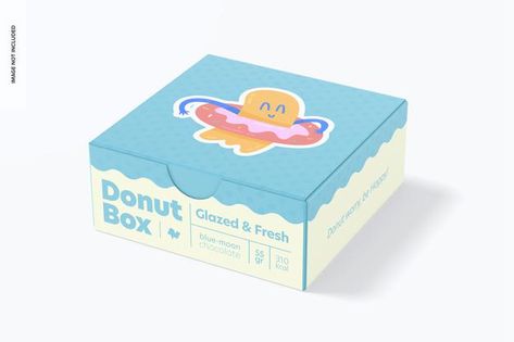 Bakery Boxes Packaging, Donut Boxes, Bread Packaging, Donut Box, Bakery Box, Card Games For Kids, Dessert Boxes, Donut Glaze, Box Mockup