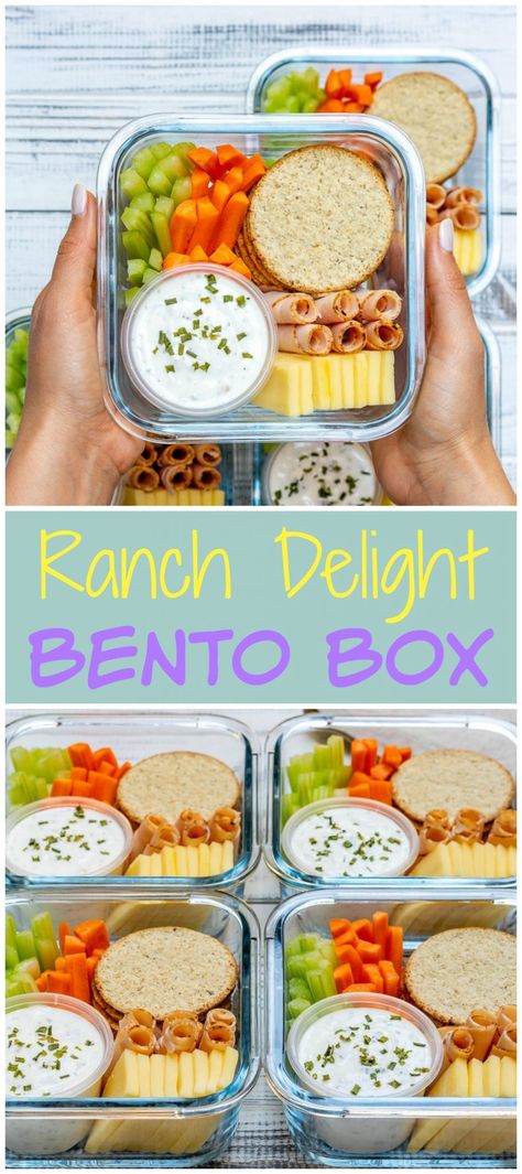 Homemade Ranch Delight Bento Boxes for Eating Clean All Summer! - Clean Food Crush Bento Meals, Clean Eating Vegetarian, Kid Lunches, Bento Box Ideas, Breakfast Low Carb, Overnight Oat, Work Lunches, Homemade Ranch, Clean Food Crush