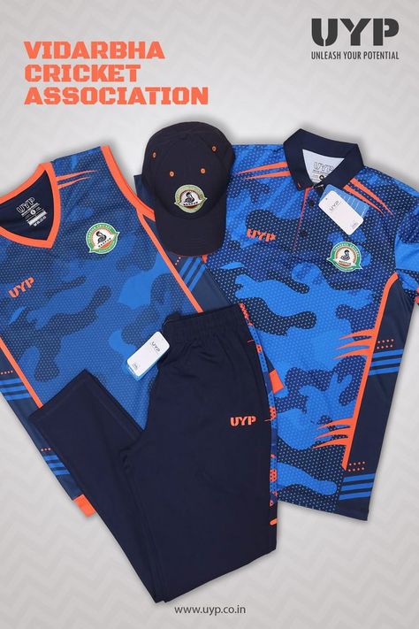 Vidarbha Cricket Association; Vidarbha's pride and shining star of the west, have chosen UYP to manufacture their jerseys. We know that these sportsmen deserve an edge and that is what UYP promises to deliver through it's extremely comfortable, high quality and stylish Jerseys. #UYPactivewear #UYPsportswear #GameChangerUYP #Customisedtshirt #Customisedsportswear #Sportswear #mensActivewear #fitnesswear #UYP #Unleashed #unleashyourpotential #Gymwear #sporty #comfortable #activelifestyle Cricket Jersey Design New, Cricket Jersey Design, Cricket Dress, Cricket T Shirt Design, Cricket Jersey, Cricket T Shirt, Sports Jersey Design, Paisley Wallpaper, Shining Star