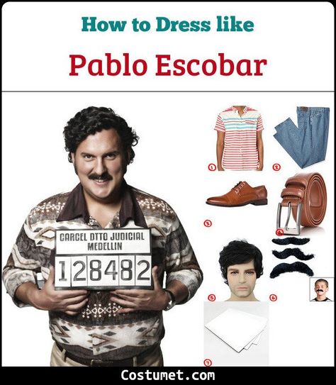 Pablo Escobar Fashion, Pablo Escobar Halloween Costume, Pablo Escobar Costume, Pablo Emilio Escobar, Kid Halloween, Party Outfit Men, Man Outfit, Button Down Polo, Halloween Express