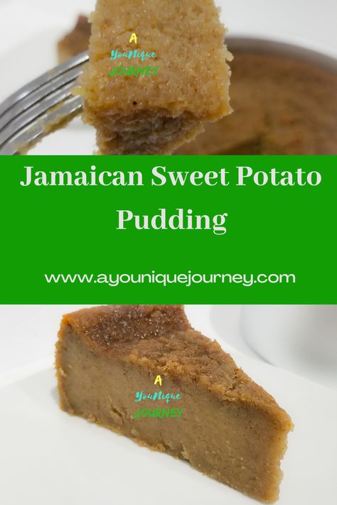 Also known as "hell a top, hell a bottom, and hallelujah in the middle”. Jamaican Sweet Potato, Jamaican Sweet Potato Pudding, Sweet Potato Pudding, Potato Pudding, Yams Recipe, Healthy Potatoes, Jamaican Food, Grated Potato, Stuffed Sweet Potato Healthy