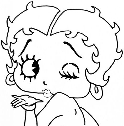 Free Printable Betty Boop Coloring Pages For Kids Betty Book Drawing, Betty Boop Line Art, Betty Boop Tattoo Outline, Betty Boo Drawing, Betty Boop Tattoo Small Outline, Betty Boop Pumpkin Painting, Betty Boop Drawing Pencil, Betty Boop Drawing Easy, Betty Boop Outline