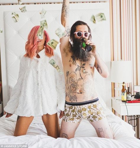 Rock n Roll: The couple were trailed by photographer Janneke Storm Rock N Roll Couple, Vegas Wedding Photos, Hipster Wedding, Always A Bridesmaid, Vegas Elopement, Las Vegas Elopement, Their Story, Las Vegas Weddings, Vegas Wedding