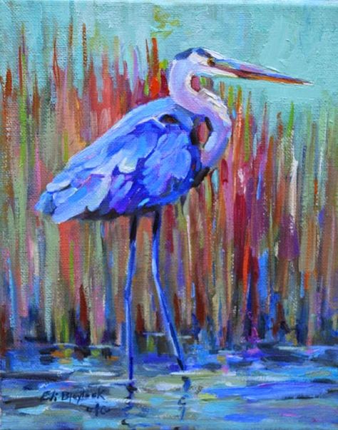 Egret Painting, Pelican Art, Bird Painting Acrylic, Bird Paintings On Canvas, Heron Art, Louisiana Art, River Painting, Coastal Painting, Original Art Painting