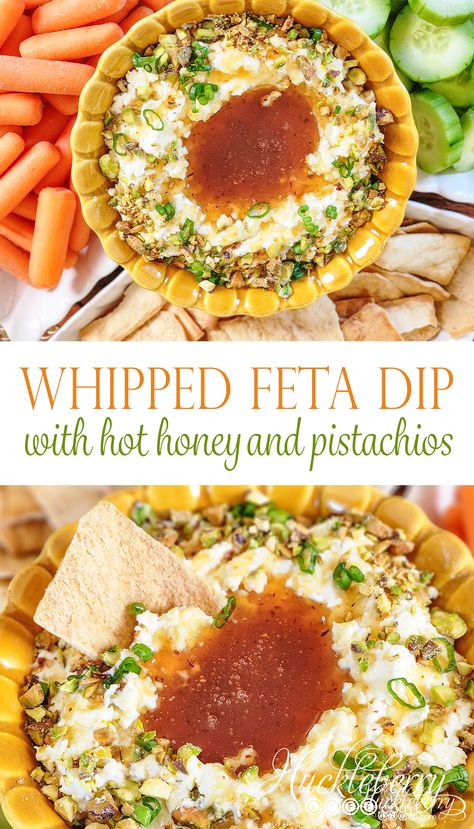 Best Whipped Feta Dip: with hot honey and pistachios - Huckleberry Life Feta Pistachio Honey Dip, Whipped Feta Pistachio Dip, Feta Hot Honey Dip, Whipped Feta With Honey And Pistachios, Whipped Feta Dip Christmas, Hot Honey Feta Dip, Feta Honey Dip, Hot Honey Goat Cheese Dip, Whipped Feta Dip With Hot Honey