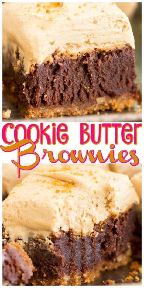 Cookie Butter Frosting, Brownie Desserts Recipes, Biscoff Recipes, Biscoff Cookie Butter, Butter Brownies, Homemade Soft Pretzels, Dessert Bar Recipe, Cookie Butter, Butter Cookies Recipe