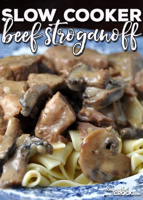 If you love a delicious meal that will fill you up and everyone will love, you have to try this Slow Cooker Beef Stroganoff! Yummy! Pressure Cook Beef Stew, Beef Crockpot Recipes Healthy, Beef Stroganoff Recipes, Crock Pot Stroganoff, Slow Cooker Beef Stroganoff Recipe, Stroganoff Recipes, Cooking Stew Beef, Quick Ground Beef Recipes, Beef Recipe Instant Pot