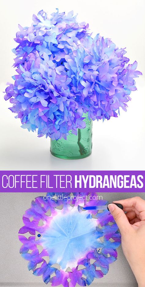 Coffee Filter Hydrangeas, Elegant Decorations, Toddler Craft, Arts And Crafts For Adults, Coffee Filter Crafts, Coffee Filter Flowers, Papercraft Ideas, Paper Decor, Folding Origami