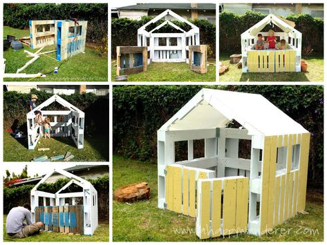 #Kids, #PalletHut, #PalletPlayhouse, #RecycledPallet Pallet Kids, Pallet Playhouse, Outdoor Pallet Projects, Build A Playhouse, Pallet Creations, Pallet Outdoor, Recycled Pallets, Pallet Crafts, Kids Playhouse