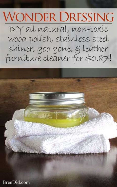 All-Natural Furniture Polish, EAsy furniture polish, non-toxic wood cleaner: Try this DIY furniture polish, stainless steel polish, leather cleaner, and label remover in one! Leather Furniture Cleaner, Diy Furniture Polish, Wood Cleaner, Natural Furniture, Furniture Cleaner, Cleaner Recipes, Furniture Polish, Deep Cleaning Tips, Leather Cleaner