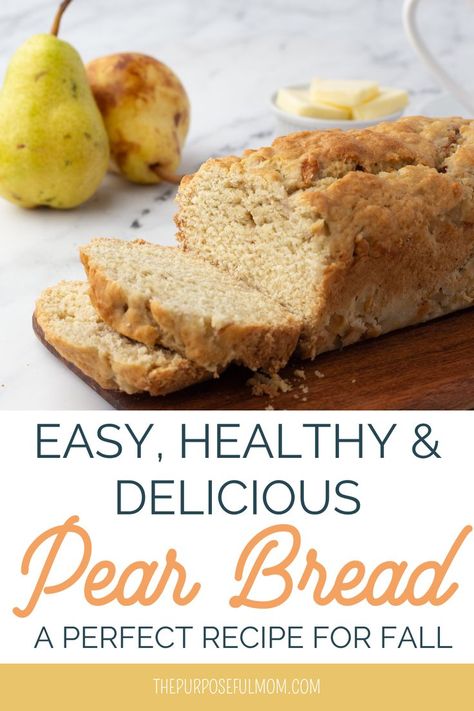 pear bread recipe Pear Halves Recipes, Very Ripe Pear Recipes, Leftover Pear Recipes, Ripe Pear Recipes Easy, Baking Pears Recipe, Ripe Pears Recipes, Unripe Pear Recipes, Savoury Pear Recipes, Ways To Use Pears