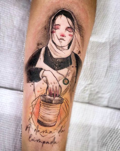 Nurse Lantern Tattoo, Lady With The Lamp Tattoo, Nurse Lamp Tattoo, Nurse Tatoos Ideas, Florence Nightingale Art, Florence Nightingale Tattoo, Vintage Nurse Tattoo, Surgical Tattoo, Nightingale Tattoo