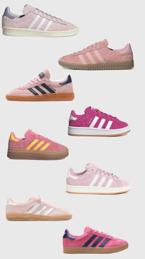 Adidas Girls Shoes, Pink Adidas Shoes, Samba Shoes, Preppy Shoes, Cute Nike Shoes, Adidas Campus, Cute Nikes, Pink Adidas, Pink Shoes