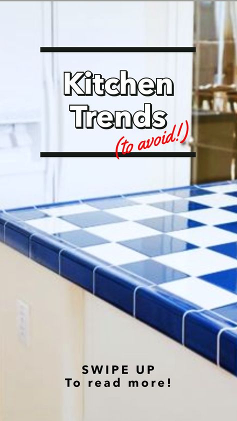 Outdated Kitchen Trends To Avoid, Kitchen Trends To Avoid, Fabuwood Cabinets, Outdated Kitchen, Top Of Cabinets, Closed Kitchen, Pot Rack Hanging, Tile Countertops, Kitchen Gallery