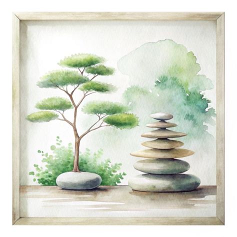 The Zen Palette - WESTITRAD Japanese Zen Garden, Zen Gardens, Meditation Rooms, Minimalist Watercolor, Art Web, Japanese Zen, The Zen, Minimalist Interior, Zen Garden