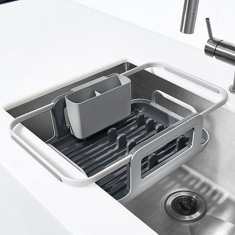 OXO Over-the-Sink Dish Rack | The Container Store Sink Dish Rack, Unique Plates, Sink Sizes, Over Sink, Sink Drainer, Dish Drainers, Over The Sink, Dish Rack, Kitchen Benches