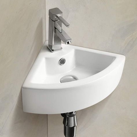 Ten stylish and compact sink solutions for small bathrooms - Living in a shoebox Small Bathroom Sink, Downstairs Wc, House Bathroom Designs, Luxury Bathroom Design, Bathroom Sink Decor, Small Bathroom Sinks, Space Saving Bathroom, Small Space Bathroom, Contemporary Bathroom Designs