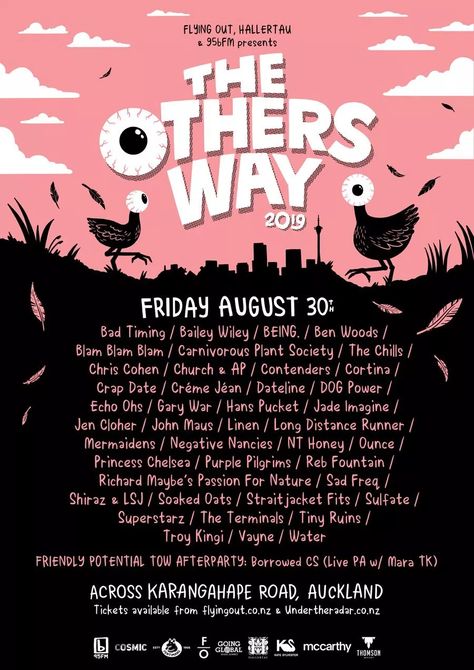 Others-Way-2019-Full-Lineup-Poster - Ambient Light Music Festival Lineup Poster, Festival Posters Design, Music Festival Poster Design Inspiration, Festival Lineup Poster, Festival Poster Ideas, Line Up Poster, Lineup Design, Lineup Poster, Festival Artwork