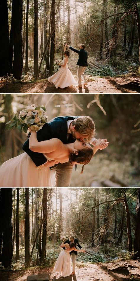 Muted Wedding Photography, Bohemian Wedding Photos, Wedding Photo Ideas Forest, After Wedding Photoshoot Ideas, Nature Wedding Photoshoot, Intimate Wedding Poses, Wedding Photos In Woods, Forest Wedding Photo Ideas, Forest Wedding Portraits