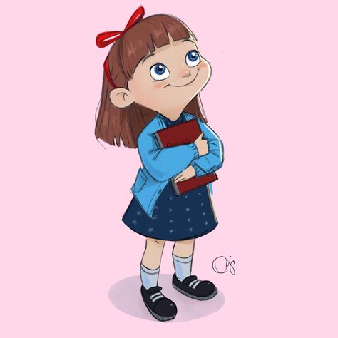 Matilda Wormwood Aesthetic, Matilda Fanart, Matilda Drawing, Matilda Illustration, Matilda 1996, Matilda Wormwood, Boba Aesthetic, Draw A Character, Cartoon Artwork