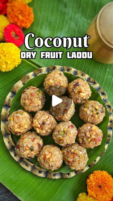 Dry Fruits Laddu Recipe, Grated Coconut Recipes, Dried Fruit Mix, Recipes Snacks, Fresh Coconut, Indian Dessert, Dry Fruit, Quick Recipes Snacks, Dry Fruits