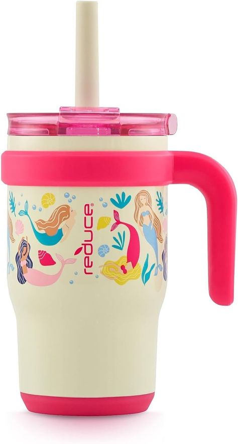 Leakproof Insulated Stainless Steel Mug with Lid & Spill-Proof Straw, Keeps Drinks Cold up to 18 Hrs, Pink Mermaids #AD Cute Maternity Shirts, Barbie Party Decorations, Pink Mermaid, Barbie Party, Mug With Lid, Tumbler With Handle, Future Kids, Baby Names