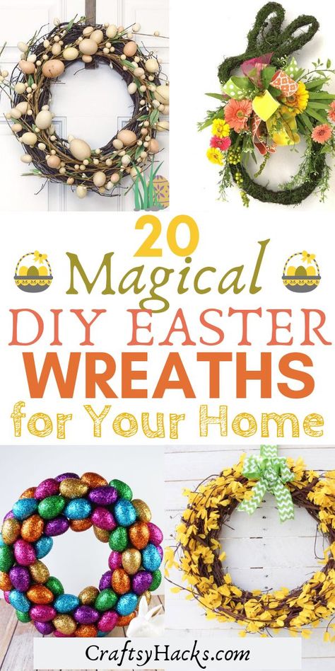 Try these Easter wreath ideas - the DIY decorations for your Easter holiday. Great if you love crafting and the Easter crafts. #easterwreath #eastercrafts #diyeaster Easter Wreath Ideas, Diy Easter Wreath, Easter Egg Wreath Diy, Make Your Own Wreath, Easter Crafts For Adults, Swag Ideas, Decorate Home, Easter Wreath Diy, Crafts For Teens To Make