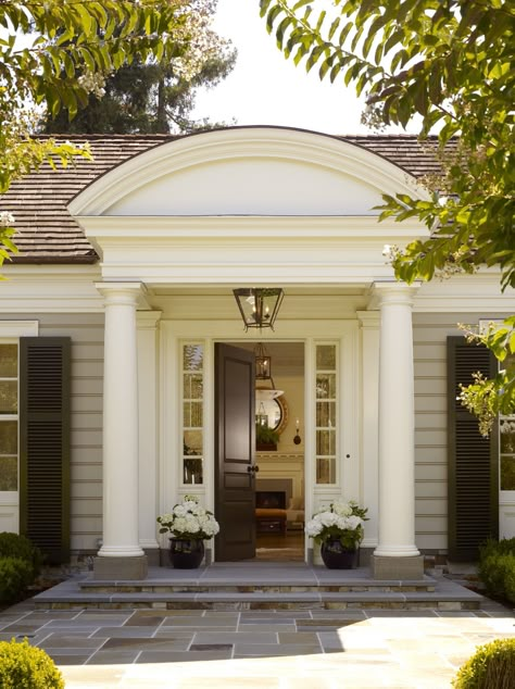 From the Portfolio of Suzanne Tucker/Tucker and Marks Traditional House Exterior, Georgian House, Georgian Architecture, Garden Entrance, House Front Door, Front Entrance, Residential Interior Design, Entry Hall, Dream House Exterior