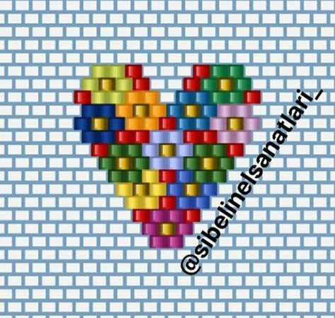 Brick Stitch Heart, Seed Bead Art, Miyuki Beads Pattern, Instagram Pattern, Bead Crochet Patterns, Brick Stitch Earrings, Beaded Jewlery, Brick Stitch Pattern, Seed Bead Patterns