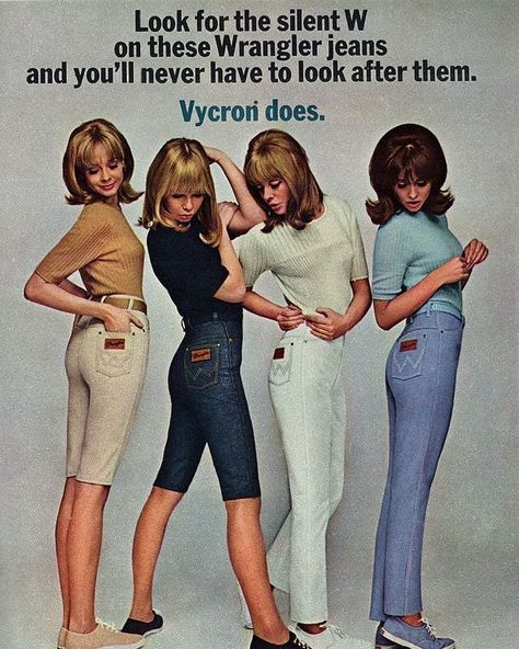 Old Fashion Vibes on Instagram: “Wrangler jeans commercial, 1966.” Jeans Advertising, Jeans Ads, 1966 Fashion, History Of Jeans, 60s Vintage Fashion, Cheap Boutique Clothing, Fashion Decades, Fashion Ads, Vintage Wrangler Jeans