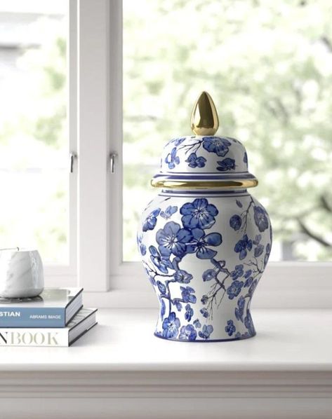 Southern Style Ceramic Temple Jar with Lid - Contemporary Vintage Style Blue and White Chinoiserie Floral Design Follow me in the LTK shopping app to shop this post and get my exclusive app-only-content! https://liketk.it/4HDy4 #Grandmillennial #grandmillennialdecor #chinoiserie #grandmillennialstyle #inspire_me_home_decor #conceptboard #conceptboards #homedecor #decorinspiration #glamdecor #glamliving #interiordecor #interiordecorating #glamhomedecor #homestaging #livingroomdecor #interio... Grand Millennial Decor, Grand Millennial Style, Glam Living, Blue And White Chinoiserie, Contemporary Vintage, Temple Jar, Inspire Me Home Decor, Concept Board, Glam Decor