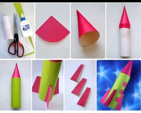 Fourth Of July Crafts For Kids, Space Crafts For Kids, Toilet Paper Crafts, Toilet Paper Roll Crafts, Paper Roll Crafts, Space Party, Paper Crafts For Kids, Toilet Paper Roll, Paper Roll