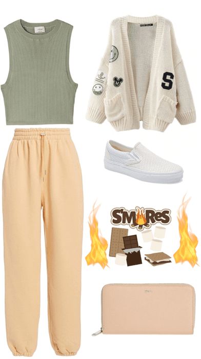 s’mores bonfire night out Outfit | ShopLook Bonfire Outfit Summer Nights, Bonfire Outfit Fall Night, Bonfire Night Outfits, Comfortable Outfits Lazy Days, Bonfire Outfit, Flying Kiss, Winter Layering Outfits, Korean Airport Fashion, Outfit Layout