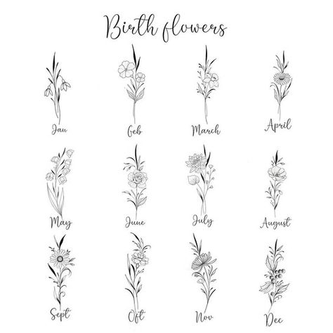 July Tattoos Birth Month, December And August Flower Tattoo, North Month Flower Tattoo, Dec Birth Flower Tattoos, April Month Flower Tattoo, August Birthday Flower Tattoo, July Birth Month Flower Tattoo, July Flower Tattoo Birth Month, July Birth Flower Tattoos