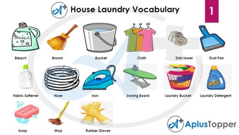 Cleaning Vocabulary, Cleaning Service Names, Cleaning Drawing, Laundry Items, English Names, Mopping Floors, Laundry Equipment, Detergent Laundry, Uk English