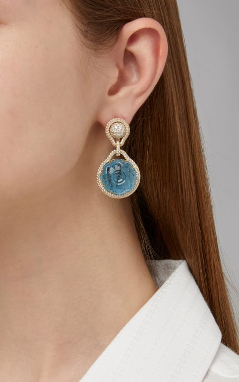 Luxury Elegant Earrings With Stones, Luxury Gold Earrings With Round Stone, Luxury Round Gemstone Earrings, Luxury Earrings With Natural Stones, Luxury Gemstone Round Cut Earrings, Carving Stone Jewellery, Carved Stone Jewellery, Carved Stone Jewelry, Long Crystal Earrings