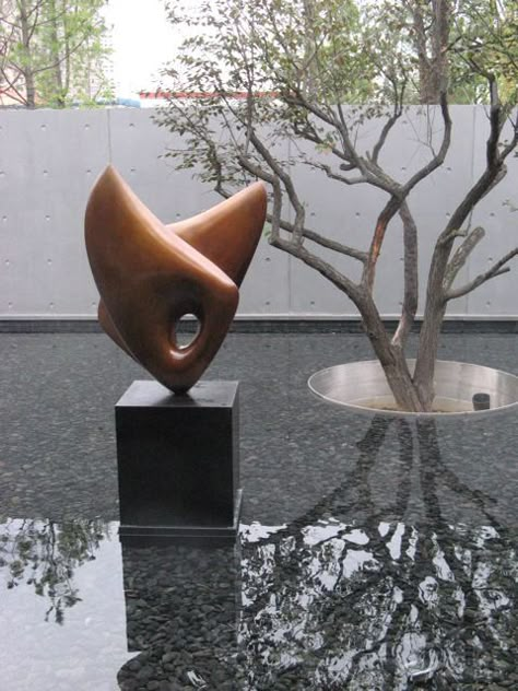 Pool Sculpture, Tree In Water, Shallow Pool, Contemporary Water Feature, Park Joy, Japanese Statue, Water Wall Fountain, Modern Water Feature, Kolam Koi