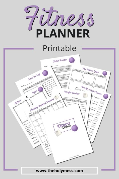 The Holy Mess Fitness Planner Workout Planner Printable Free, Fitness Planner Printable Free, Health Planner Free, Aesthetic Planners, Workout Plan Template, Gym Planner, Weekly Fitness Planner, Exercise Planner, Training Planner