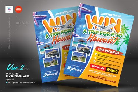 Win A Trip Flyer Templates Win A Trip Poster Design, Travel Promotion, Travel Flyer, Bus Trip, Ads Banner, Menu Flyer, Travel Brochure Template, Pamphlet Design, Graphic Design Brochure