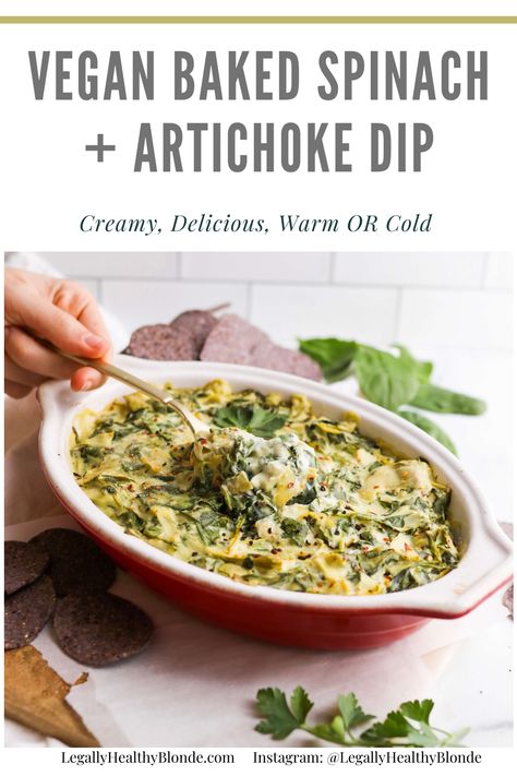 Vegan Spinach Dip, Baked Spinach Artichoke Dip, Vegan Spinach Artichoke Dip, Baked Spinach, Spinach Artichoke Dip Recipe, Vegan Spinach, Artichoke Dip Recipe, Vegan Baked, Vegan Dip