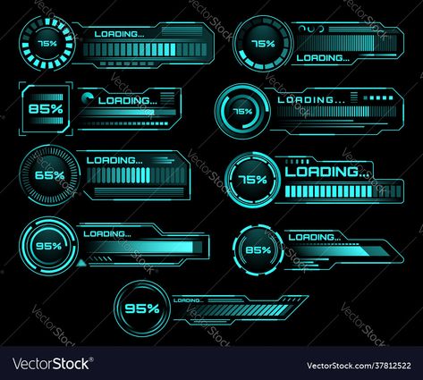 Gaming Design Ideas, Digital Theme Design, High Technology Design, Gaming Ui Design, Game Menu Design, Sci Fi Interface, Digital Technology Design, Loading Ui, การออกแบบ Ui Ux