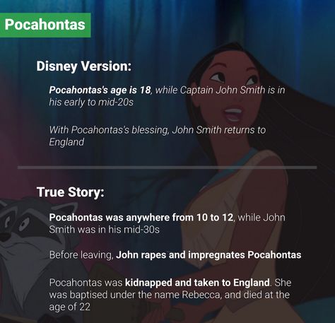 Original Disney Stories, Scary Disney, Right In The Childhood, Disney Secrets, Disney Theory, Classic Disney Movies, Disney Version, Disney Fun Facts, Disney Pocahontas