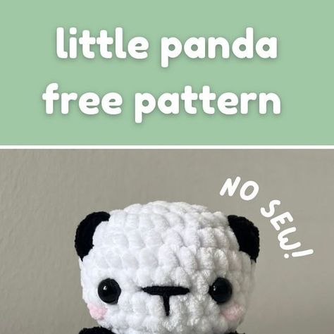 Cora on Instagram: "Free little panda pattern!  As a thank you (!!) for 2,000 followers, here’s a free no sew chonky little panda pattern 🐼🐼  Any questions just let me know, l’m happy to help!  Blush is of course optional and i recommend not over stuffing the bottom. Make sure it’s flat so that he can  stand 🙂  Thank you to anyone who uses this pattern 🩷🩷  #crochet #crochetinspiration #crochetpattern #freepattern" Crochet Inspo Free Pattern, Crochet New Sew Amigurumi, Quick Easy Free Crochet Patterns, Crochet Projects No Sew, Free Woobles Patterns, Crochet Mini Panda, Crochet 30 Minutes Free Pattern, Small Crochet Plushie Free Pattern, Panda Pattern Crochet