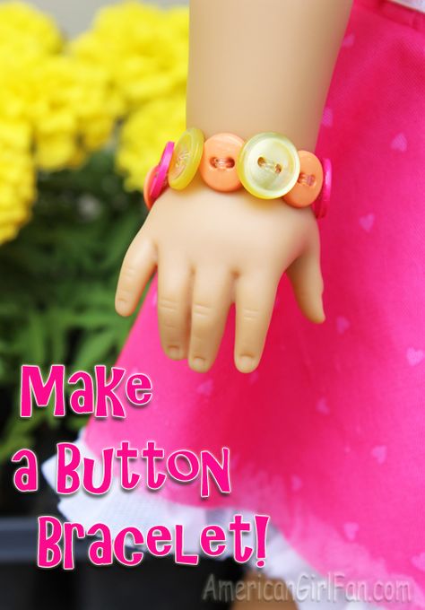 Do you think we could find some fun vintage buttons and do this as a craft? American Girl Outfits, American Girl Birthday, American Girl Parties, American Girl Diy, American Girl Doll Diy, American Girl Accessories, American Girl Patterns, American Girl Doll Crafts, American Girl Doll Accessories