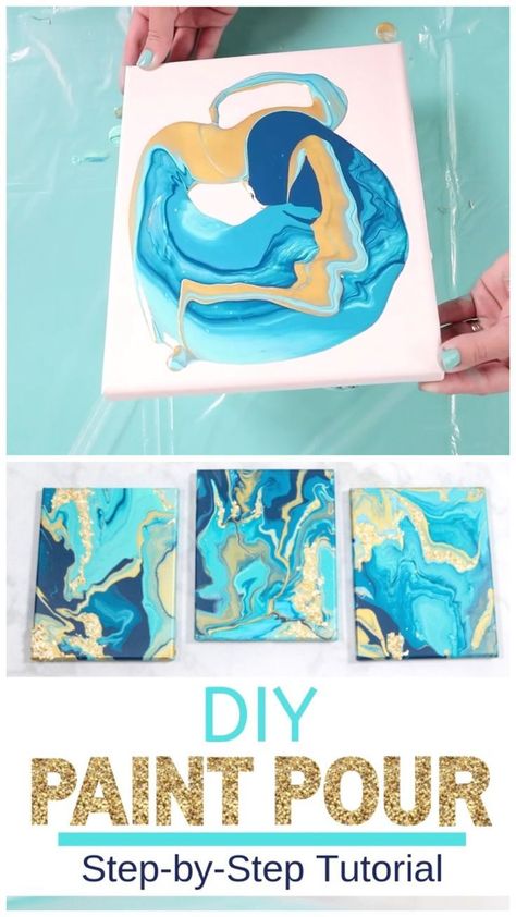 Acrylic Paint Pour, Canvas Art Projects, Canvas Learning, Acrylic Pouring Art, Soyut Sanat Tabloları, Canvas Painting Diy, Pouring Painting, Pouring Art, Diy Paint